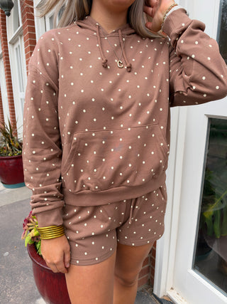 Mocha Dot Lounge Set-Set-K. Ellis Boutique