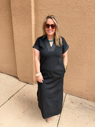 Parker Midi Dress- Black-Midi/Maxi Dress-K. Ellis Boutique
