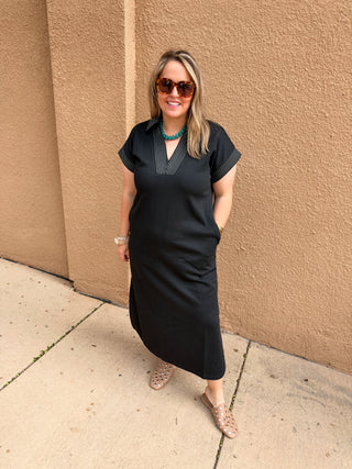 Parker Midi Dress- Black-Midi/Maxi Dress-K. Ellis Boutique