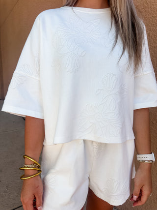 Lizzy Knit Short Set - White-Set-K. Ellis Boutique