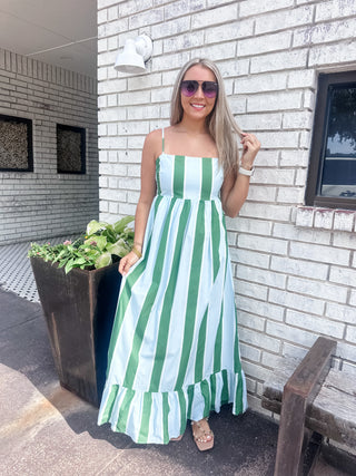 Coastal Stripe Midi Dress Medium Coastal Stripe Midi Dress Medium