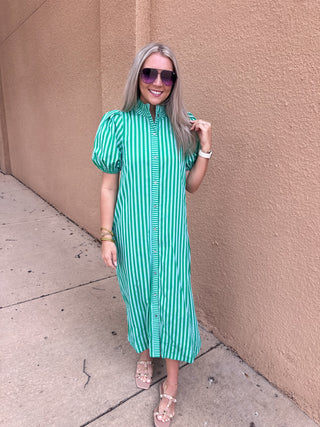 Elsie Midi Dress- green-Midi/Maxi Dress-K. Ellis Boutique