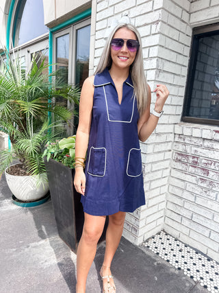Emmy Mini Dress- navy-Mini Dress-K. Ellis Boutique