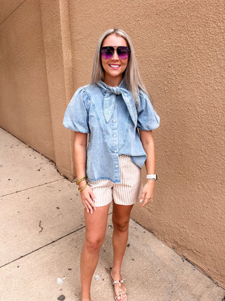 Denim Darling Top-Short Sleeve Top-K. Ellis Boutique