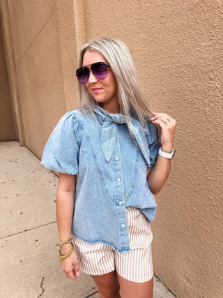 Denim Darling Top-Short Sleeve Top-K. Ellis Boutique