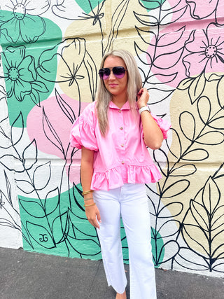 Pretty Please Top- pink-Short Sleeve Top-K. Ellis Boutique