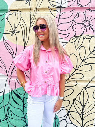 Pretty Please Top- pink-Short Sleeve Top-K. Ellis Boutique