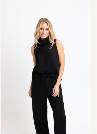 Scuba Mock Sleeveless Mock Top- Karlie-Sleeveless Top-K. Ellis Boutique