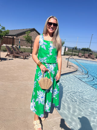 Eyelet Bloom Midi Skirt- green-Shorts & SKirts-K. Ellis Boutique