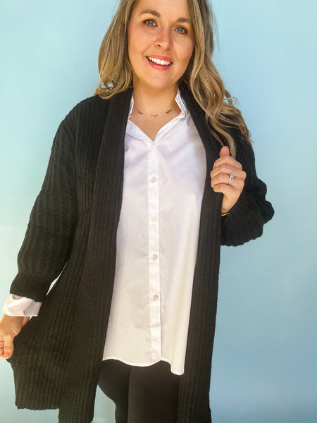Haelie Oversized Cardigan- Black-K. Ellis Boutique