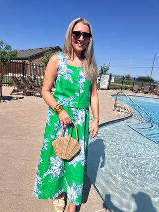 Eyelet Bloom Top- green-Sleeveless Top-K. Ellis Boutique