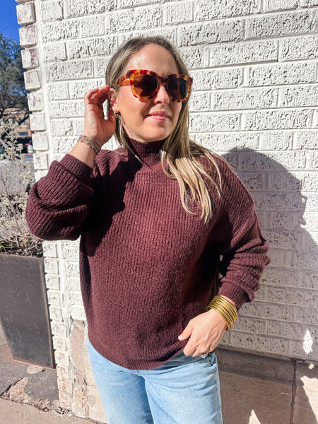 Lucy Paris- Axel Turtleneck- Brown-K. Ellis Boutique