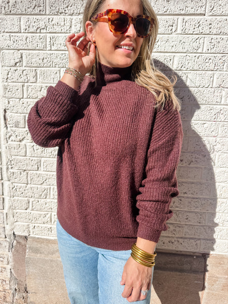 Lucy Paris- Axel Turtleneck- Brown-K. Ellis Boutique