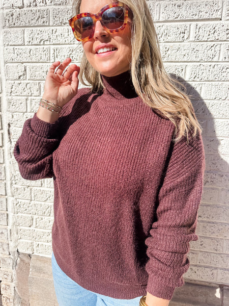 Lucy Paris- Axel Turtleneck- Brown-K. Ellis Boutique