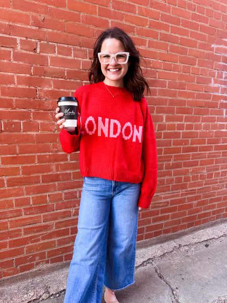 London Sweater- Pink+Red-K. Ellis Boutique