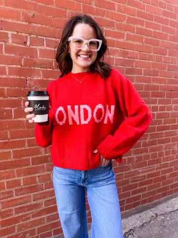 London Sweater- Pink+Red-K. Ellis Boutique