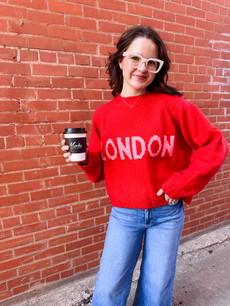 London Sweater- Pink+Red-K. Ellis Boutique