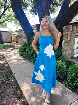 Floral Pearl Applique Midi Dress-Midi-K. Ellis Boutique