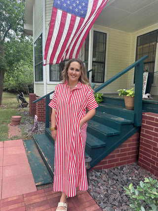 Louise Midi Dress- Red-Midi/Maxi Dress-K. Ellis Boutique
