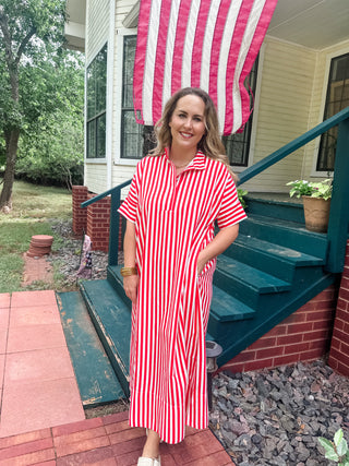 Louise Midi Dress- Red-Midi/Maxi Dress-K. Ellis Boutique