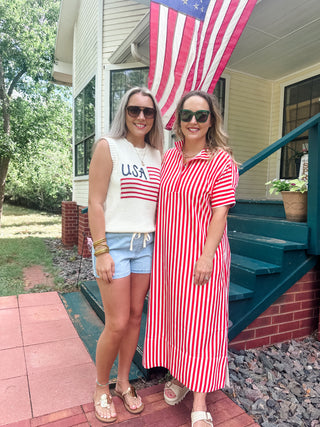 Louise Midi Dress- Red-Midi/Maxi Dress-K. Ellis Boutique