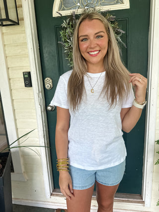 Z Supply Slub Tee- White-Basic tee/Tank-K. Ellis Boutique