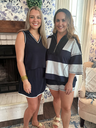 Weekend Fit Skirt Set- Navy-Set-K. Ellis Boutique