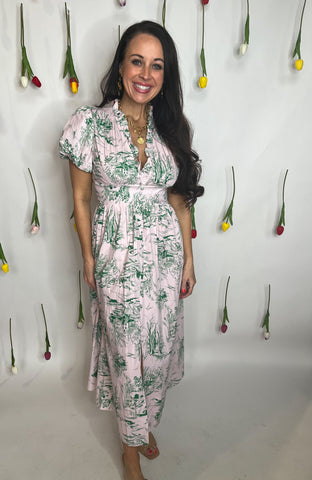 Garden Reverie Maxi Dress- Green-K. Ellis Boutique