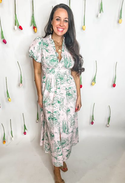 Garden Reverie Maxi Dress- Green-K. Ellis Boutique