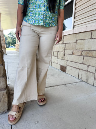 Everyday Wide Leg Pant- Cream-Other Denim-K. Ellis Boutique