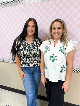 Heirloom Bloom Blouse-Short Sleeve Top-K. Ellis Boutique