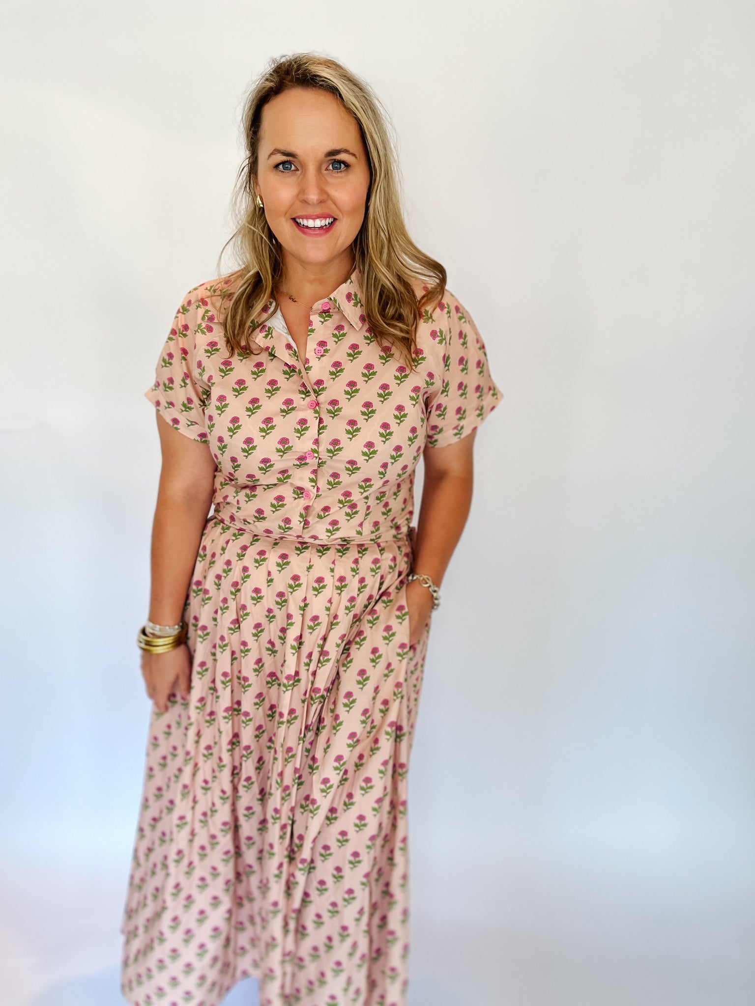 Rachel Floral Skirt Set- Ecru-K. Ellis Boutique