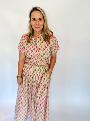 Rachel Floral Skirt Set- Ecru-K. Ellis Boutique