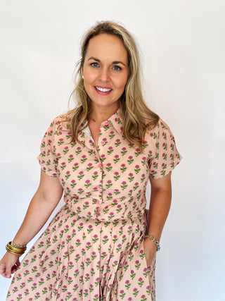Rachel Floral Skirt Set- Ecru-Set-K. Ellis Boutique