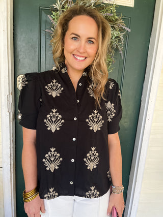 Lacey Top- Black-Short Sleeve Top-K. Ellis Boutique