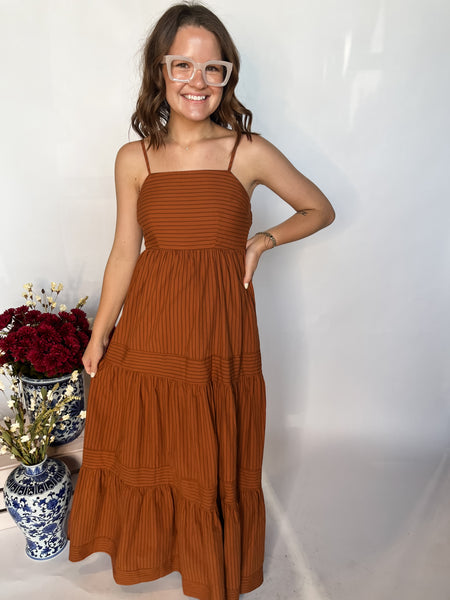 Ridge Maxi Dress- Terracotta-K. Ellis Boutique
