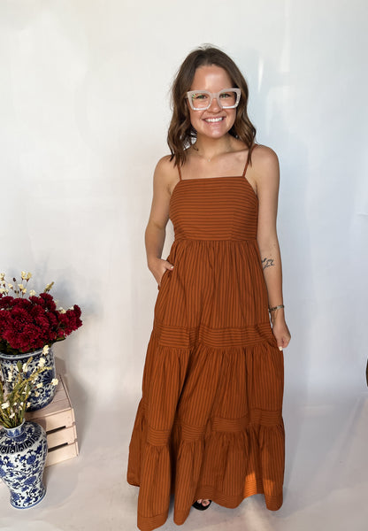 Ridge Maxi Dress- Terracotta-K. Ellis Boutique