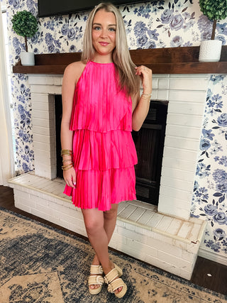 The VIP Mini-Pink Pop-Mini Dress-K. Ellis Boutique