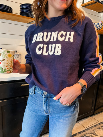 Brunch Club Sweater- Navy-K. Ellis Boutique