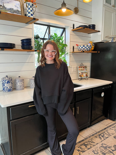 Dream Crop Sweatshirt- Black-K. Ellis Boutique