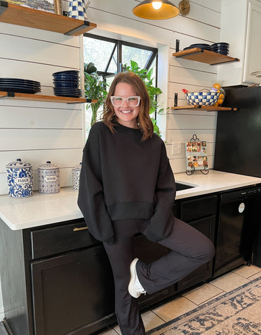 Dream Crop Sweatshirt- Black-K. Ellis Boutique