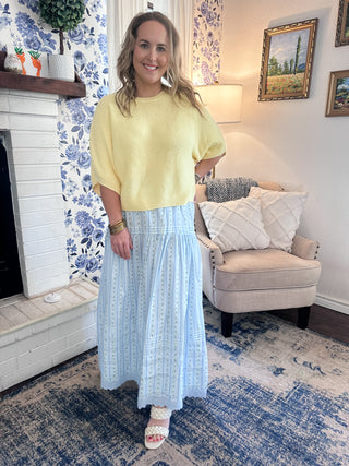 Floral Stripe Maxi Skirt- Karlie-K. Ellis Boutique