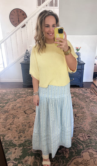 Floral Stripe Maxi Skirt- Karlie-K. Ellis Boutique