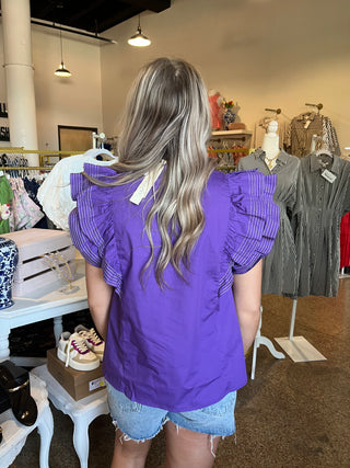Victory Ruffle Top-Short Sleeve Top-K. Ellis Boutique