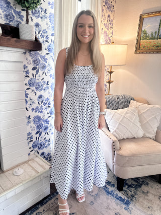 Claire Midi Dress- Polka dot-K. Ellis Boutique