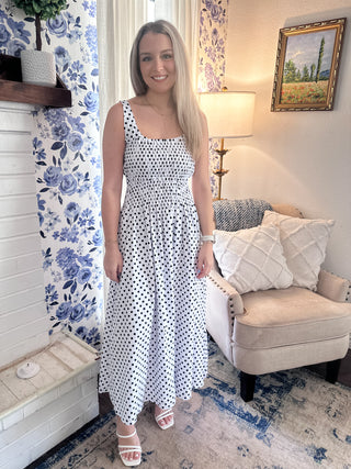 Claire Midi Dress- Polka dot-K. Ellis Boutique