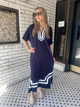 Alice Midi Dress- Navy-Midi-K. Ellis Boutique