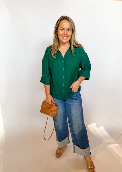 Just Black- Cuffed Wide Leg- Medium Denim-K. Ellis Boutique