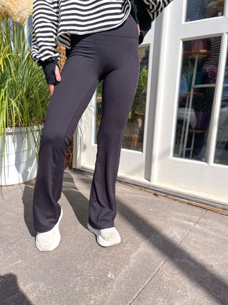 Flared Yoga Pants- Black-K. Ellis Boutique