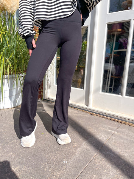 Flared Yoga Pants- Black-K. Ellis Boutique